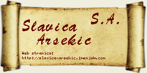 Slavica Arsekić vizit kartica